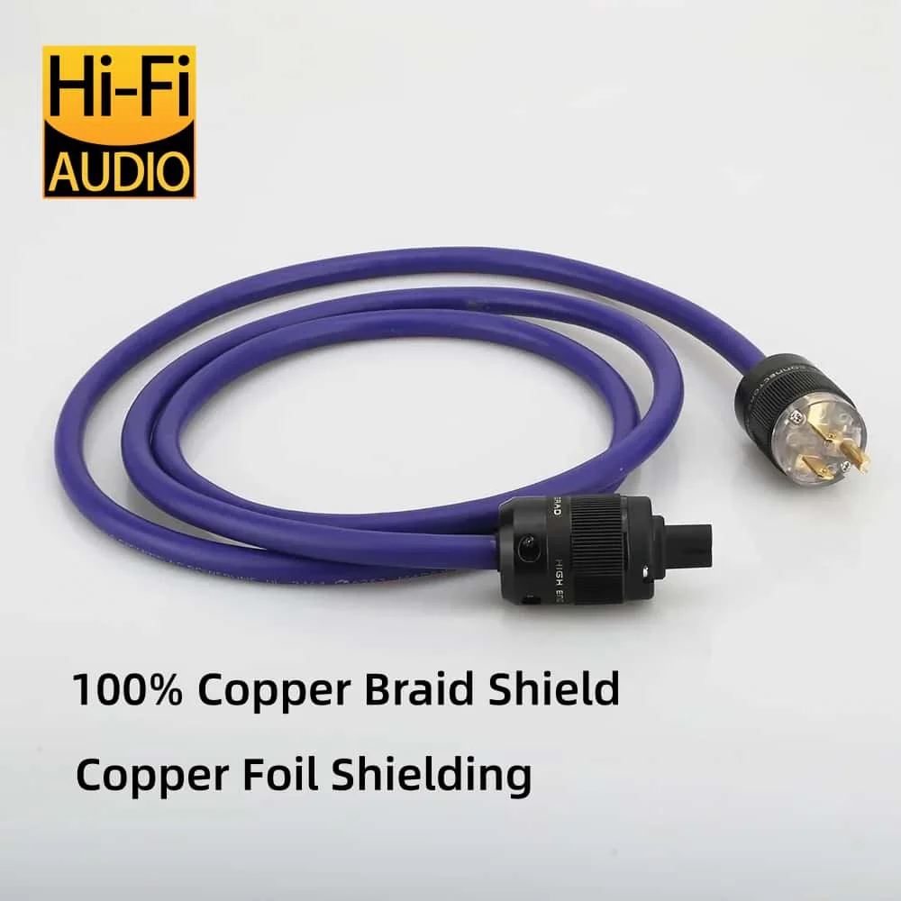 audiocrast 5N OCC Copper IEC C7 Figure 8 Power Cord, Dual Shielded EU/US HiFi Audiophile Cable for Amp DAC CD Player