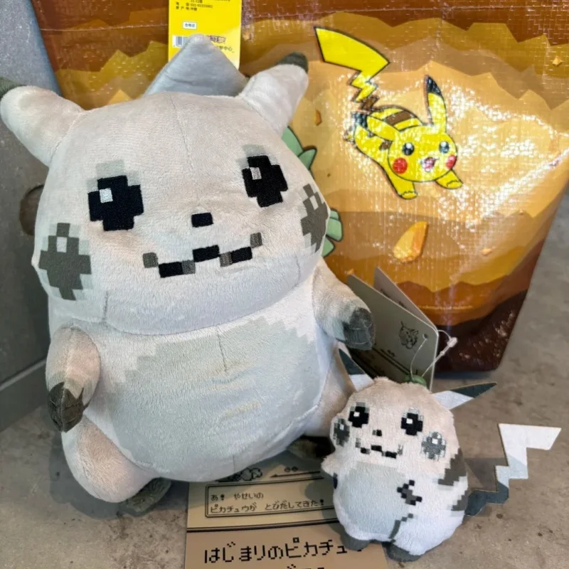 new-genuine-pokemon-30th-anniversary-original-cute-pixel-art-pikachu-doll-keychain-mini-collectible-figure-toy-collection-gift