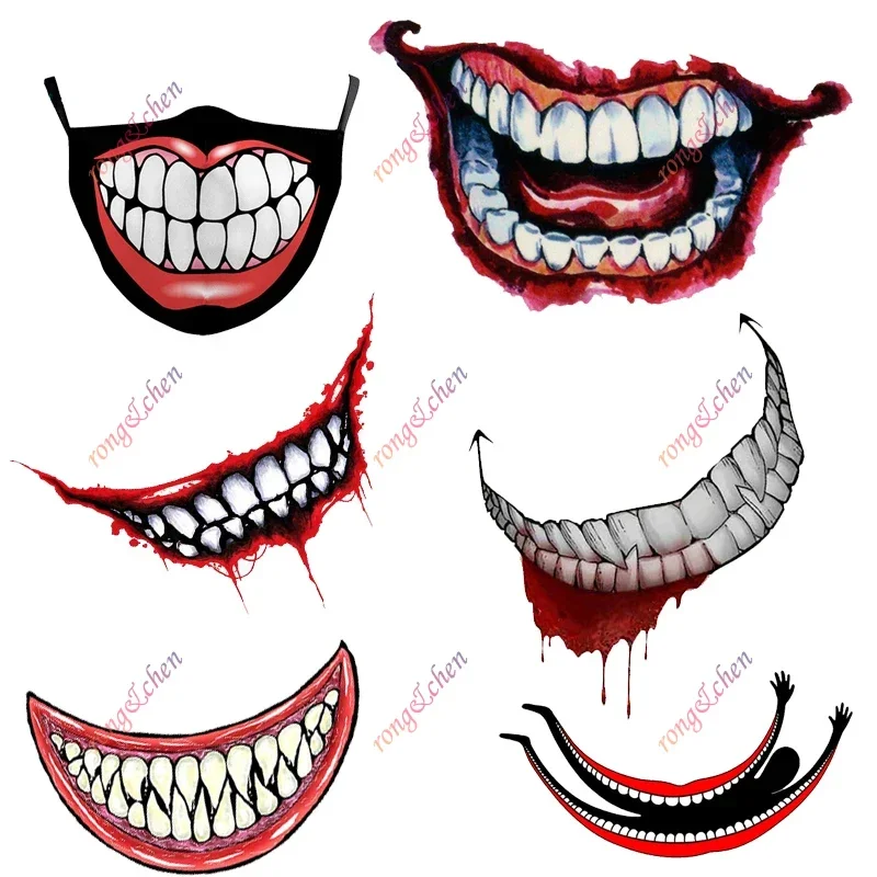 Funny Car Sticker Scary Devil Tooth for Car Motorcycle Racing Helmet Laptop Trunk Body Car Window Surfboard PVC Vinyl Decals