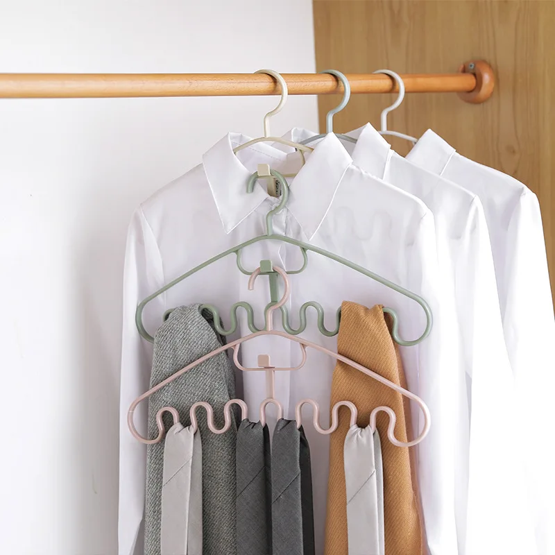 1pc Multifunction Plastic Clothes Rack Drying Hanger Waves Multi-port Support Hangers for Clothes Closet Organizer Storage Shelf