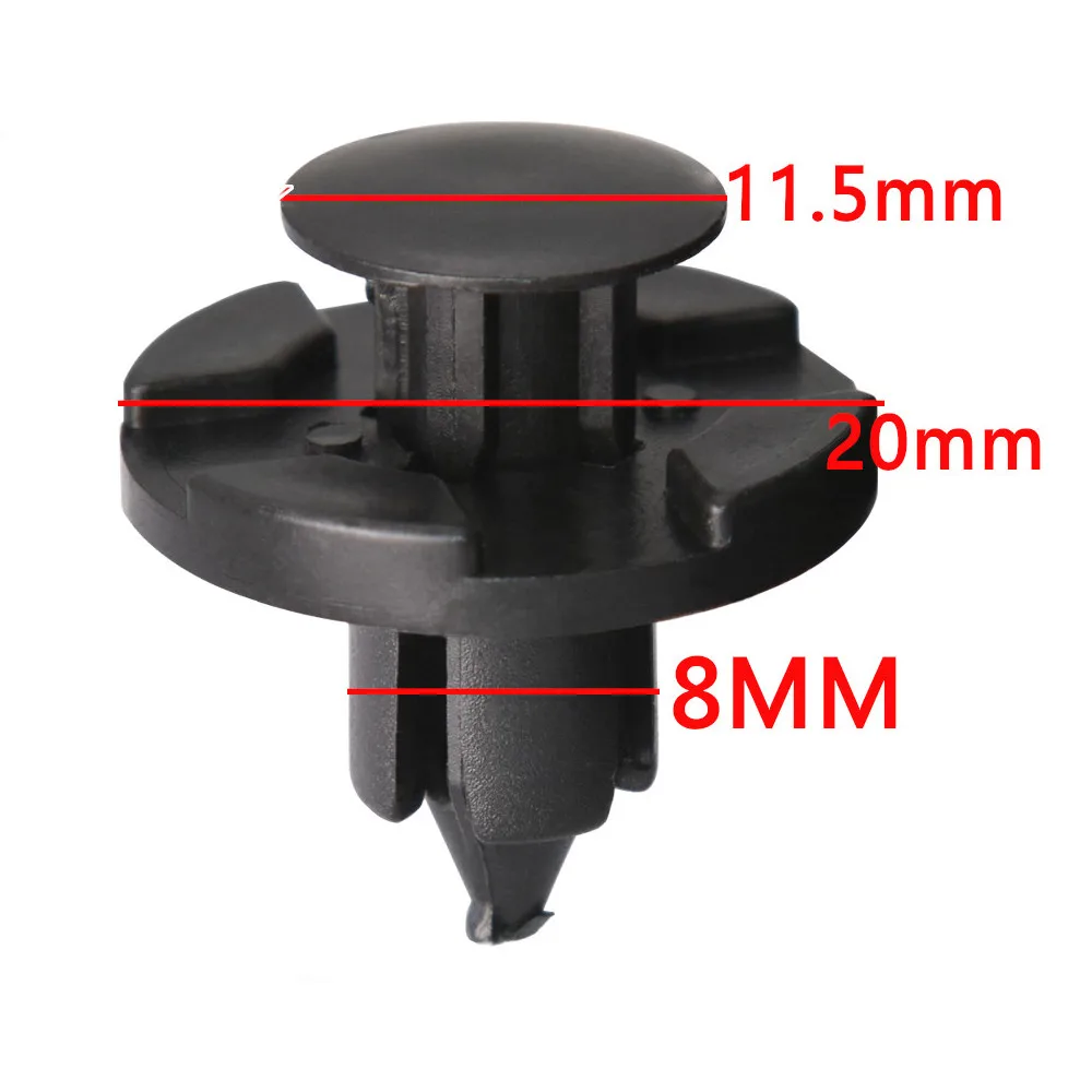 6mm 8mm Hole 20/10Pcs Plastic Auto Fasteners Rivets Clips Car Bumper Door Panel Fender Universal for All Cars Screw Rivet Clamp