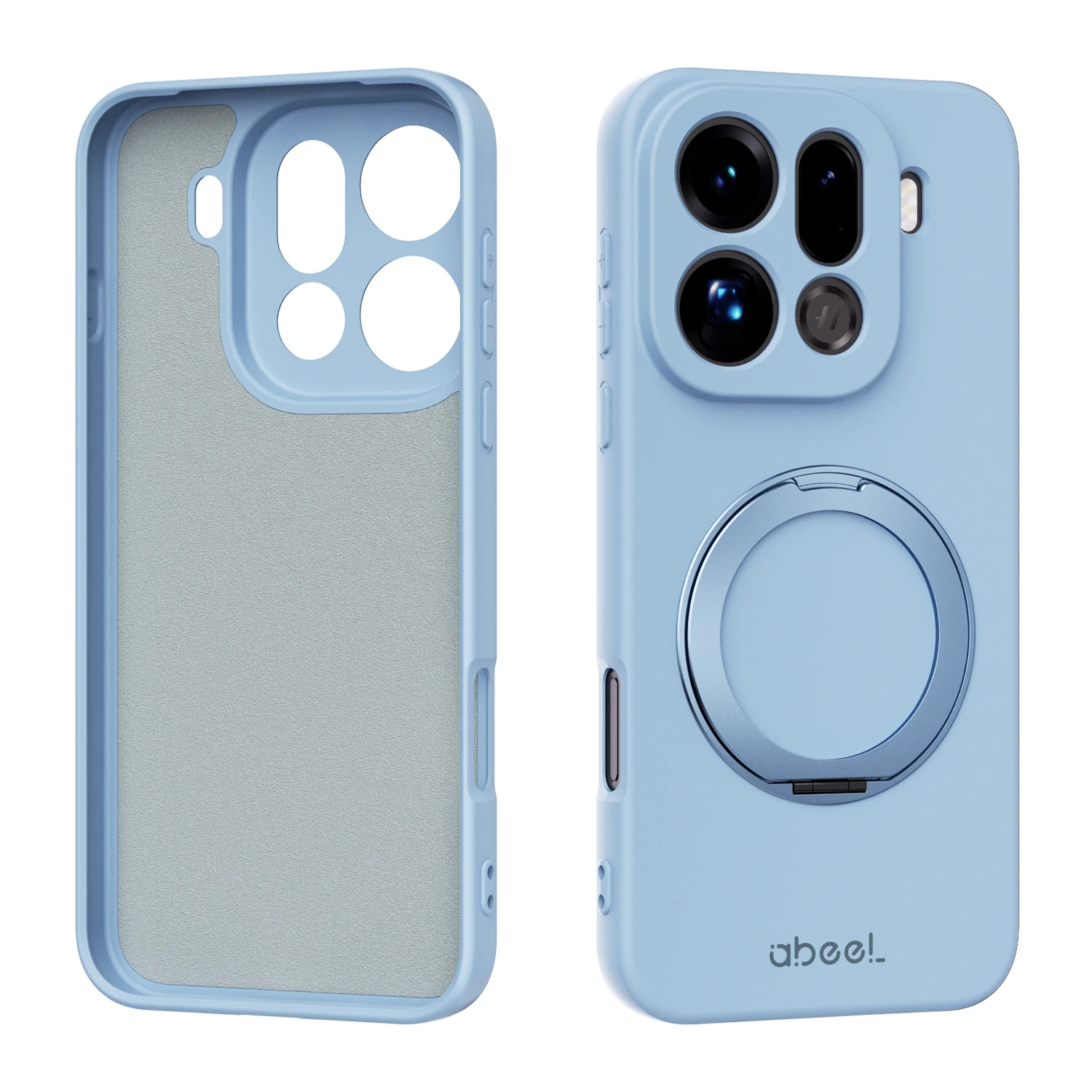Luxury 360°rotating bracket Liquid skin feel TPU back cover 