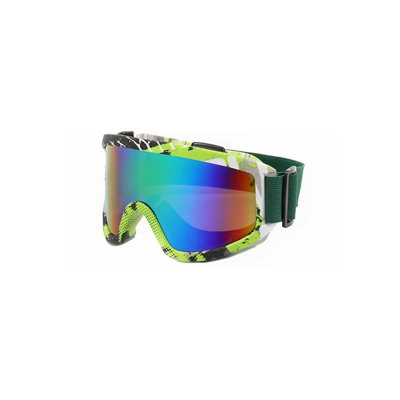crossover new fashion anti-fog UV400 mountaineering and skiing goggles outdoor large frame adjustable sling movement