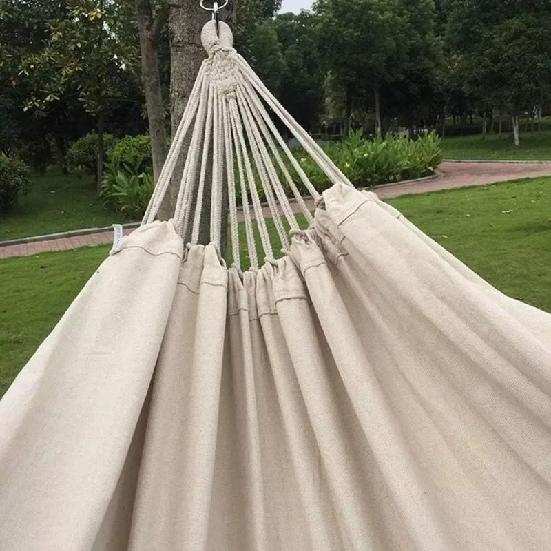 

Handmade Cotton Woven Balcony Hammock Hanging Rope Chair Porch Swing, for Backyard Patio Garden Outdoor and Indoor