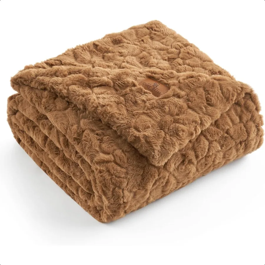 

Одеяло из искусственного меха для дивана, нечеткое, мягкое, плюшевое, толстое, теплое, пушистое, двустороннее, текстурированное, волнистое, для дивана, спальни, гостиной Ro