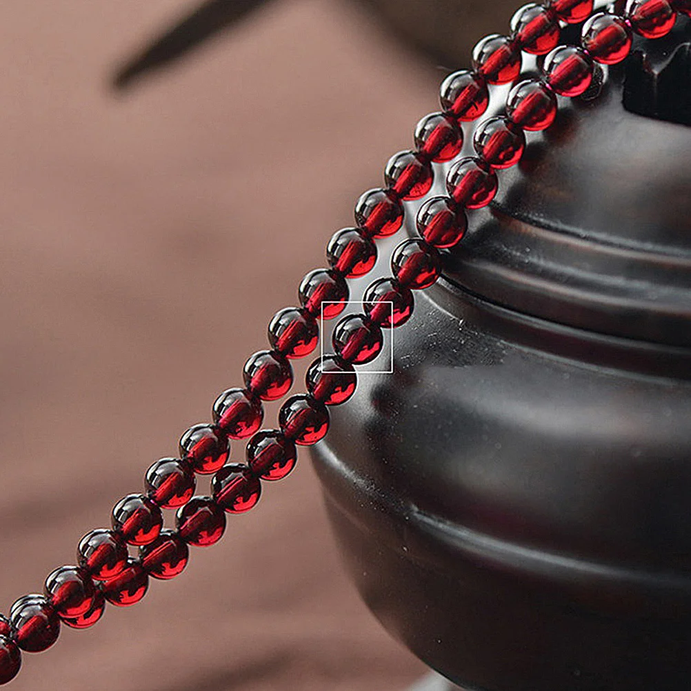 

1pc Garnet Loose Beads 4.0Mm Red Round Shiny Diy Handcraft Jewelry Making Chain Bead String For Crafts