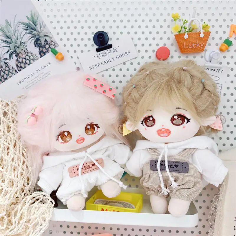 Idol Doll Clothes for Kids, Cute White Hoodie, DIY Mini Doll Clothing, Idol Doll for Girls Fans, Collection Gifts, 10 cm, 20