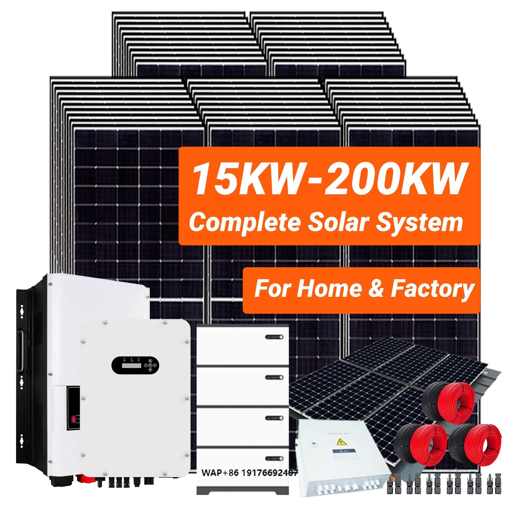 Complete Set Solar Panels System 20kW 30kW 50kW Off Grid Solar Power Energy Whole Home Use