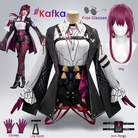 Honkai Star Rail Cosplay Costume Honkai Kafka Cosplay Costume Helloween Party Suit with Wig Kafka Outfit Uniform