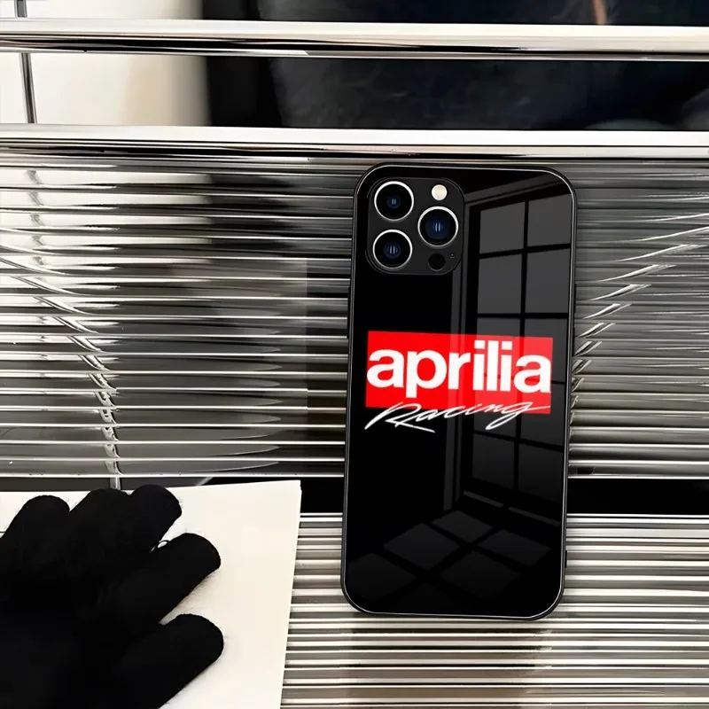 Aprilia Phone Case For IPhone 14 Pro 15 Max Plus 13 12 11 X XR XS 8 7 6 MINI SE 2022 Glass Design Back Cover