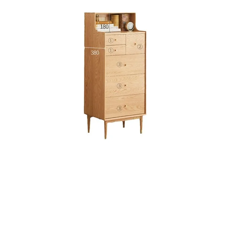 

Nordic all solid wood small chest cabinet, bedroom storage six chest cabinet