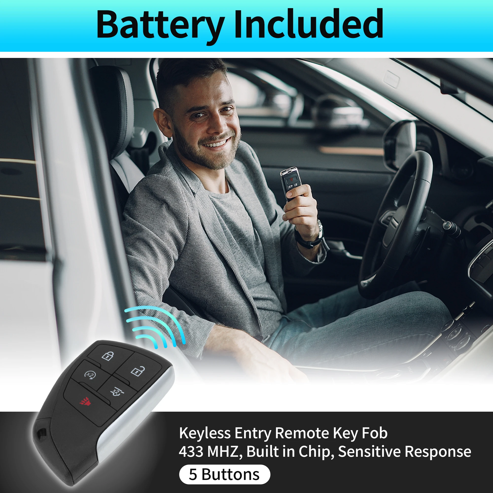 

X Autohaux YG0G21TB2 433 MHz Keyless Entry Remote Key Fob for Buick Envision 2020-2024