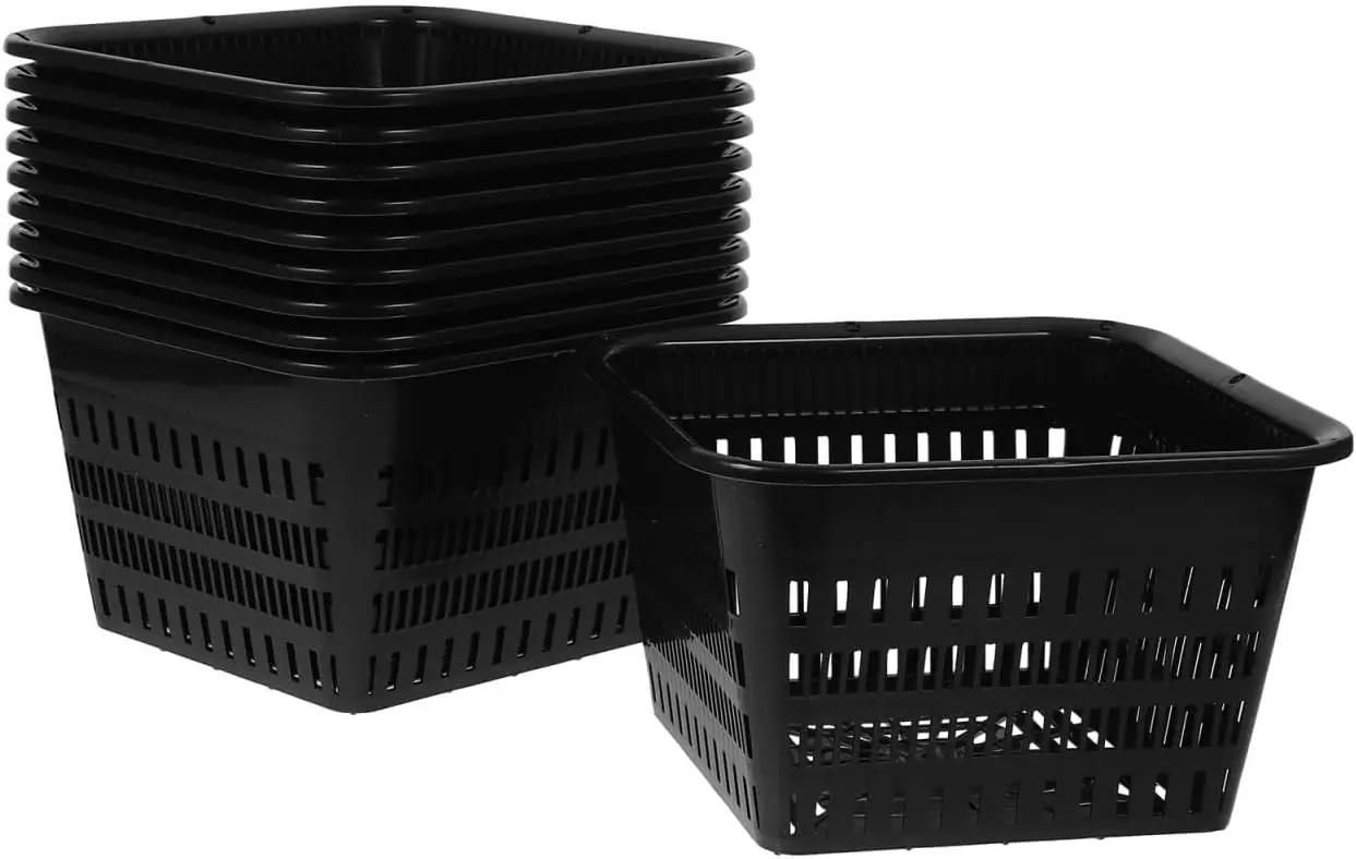 

Set of 10 Thickened Orchid Pots with Drainage Holes: Sturdy Root-Control Planting Baskets for Nurseries and Hydroponic P