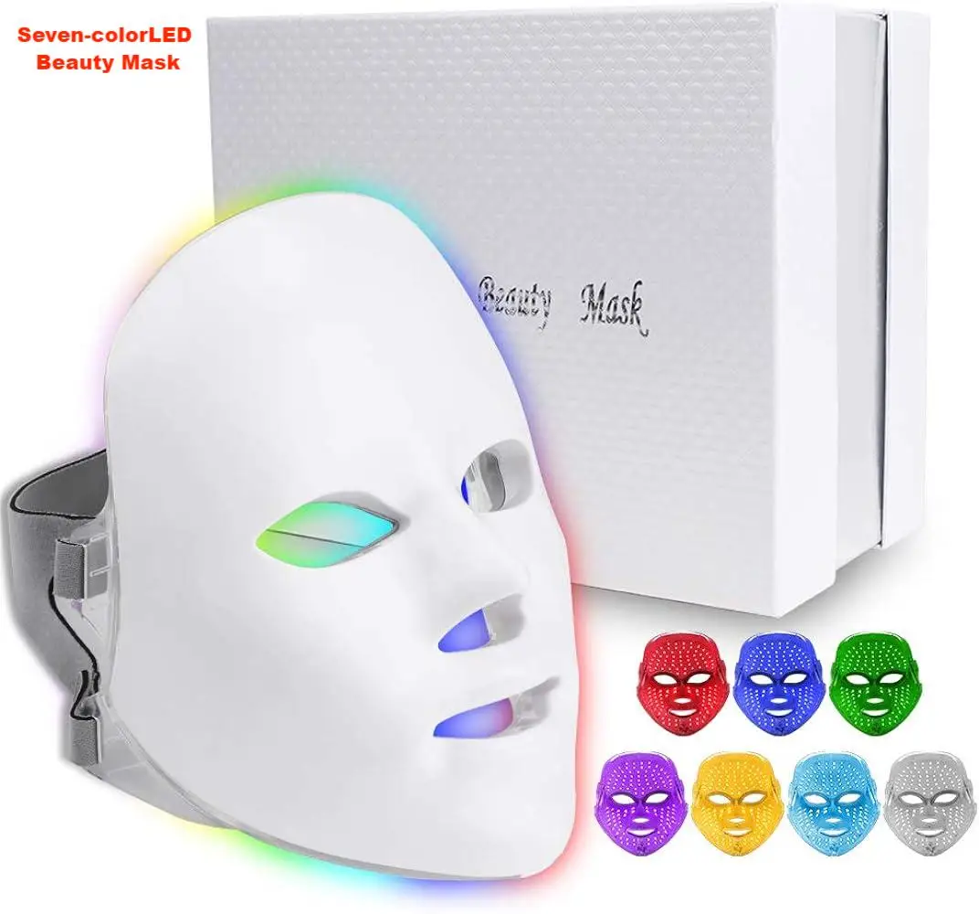 7-LED electric mask for document beauty equipment, anti acne and deformable treatment, for skin care