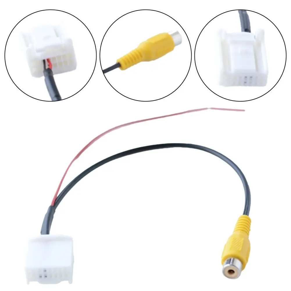 Car Accessories Video Input Cable Car Backup Camera Installation 20cm 20cm Length Non-Deformable Material Practical And Reliable