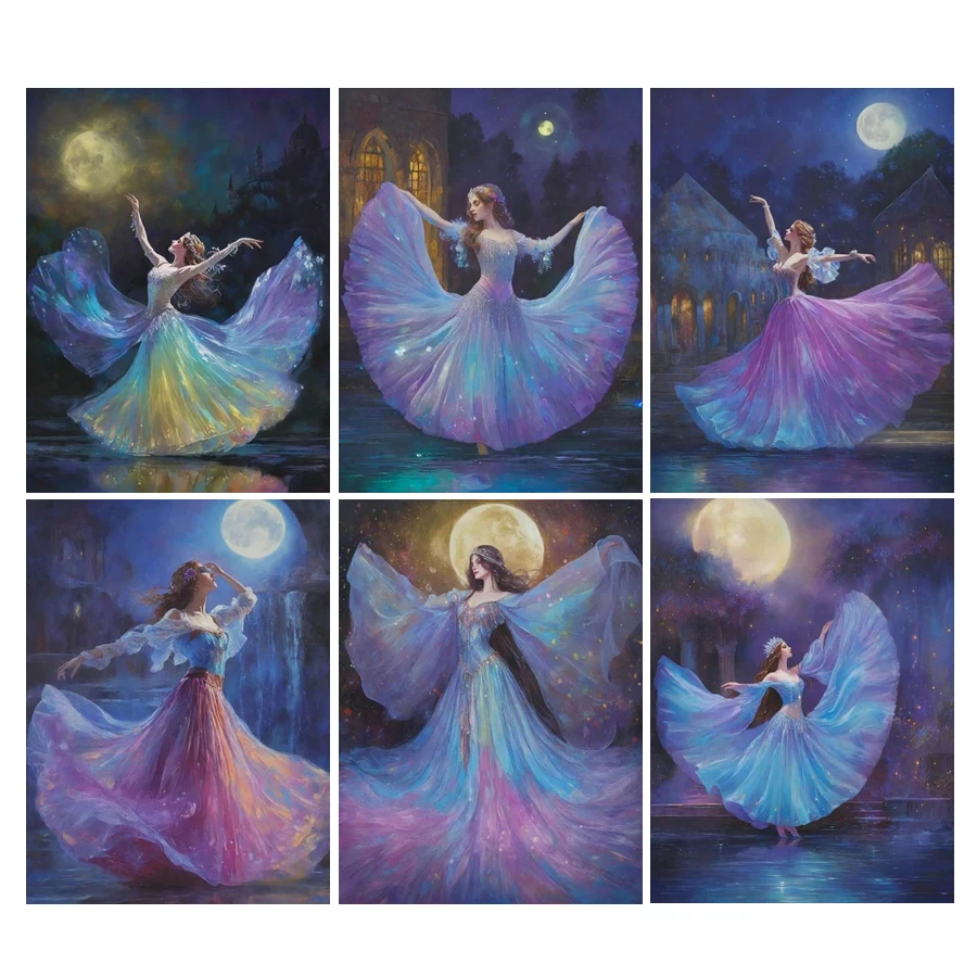 Diy Full Mosaic Art Beautiful Dancer Diamond Painting New Collection 2024 Woman Rhinestone Embroidery Girl Picture Wall Decor