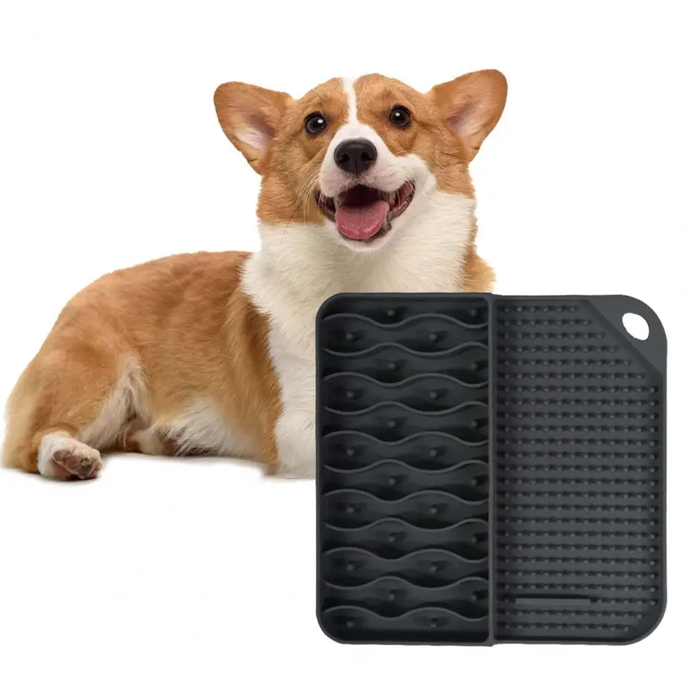 Pet Food Mat  Multi-use Flexible Easy to Clean  Silicone Therapeutic Licking Bowl Mat Home Use