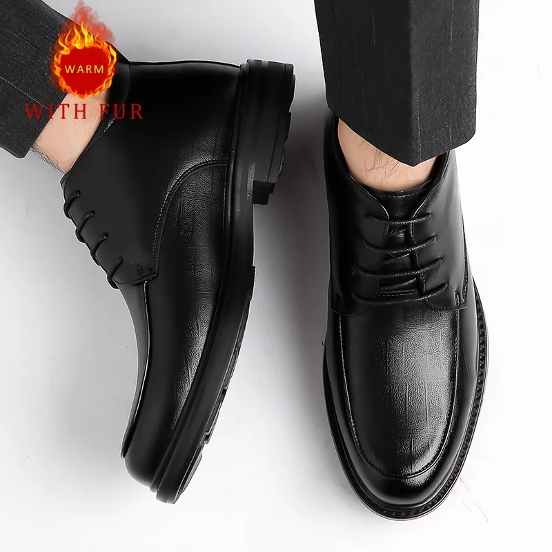 

Men's Winter Business Boots Retro casual high-quality style Party or Daily work and office Black brown adult Suit shoes dress