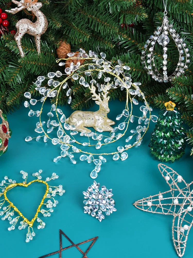 

Christmas decoration iron art plastic glitter acrylic pendant