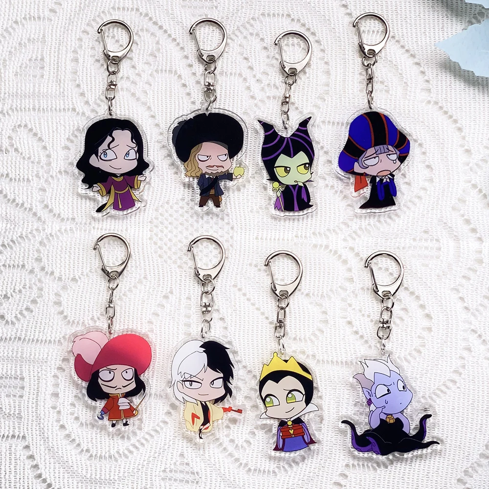 1/13 Piezas Llaveros de Acrílico de Disney Villains (Scar, Evil Queen), Colgantes para Bolsos y Mochilas, Decoración, Regalos para Amigos