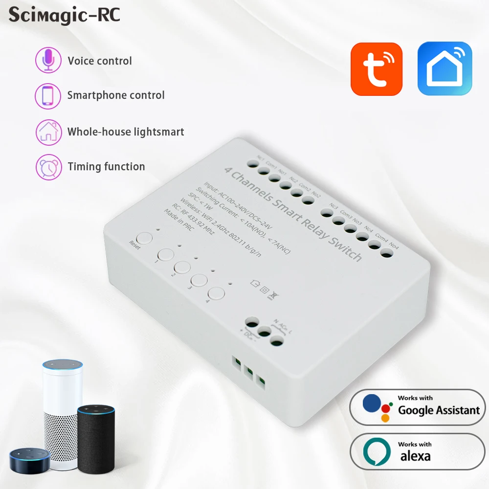 New Tuya Wifi Smart Switch AC 100~240V DC 5~24V 10A Relay Intelligent Automation Module Controller Work With Alexa Google Home