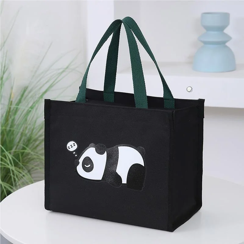 new-black-large-capacity-oxford-cloth-handbag-for-work-lunch-aluminum-foil-insulated-lunch-box-bag-bento-bag-kitchen-storage