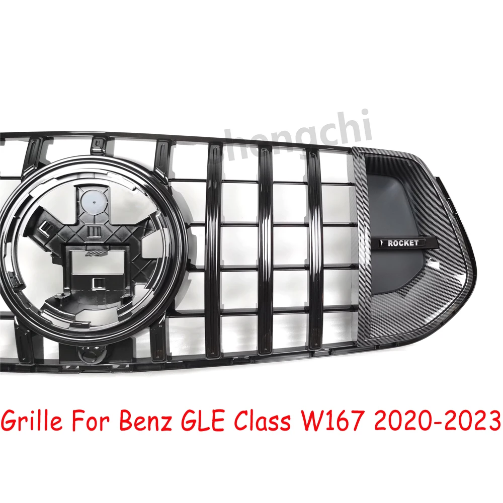 GLE W167 GT Grill For Mercedes Benz GLE Class V167 GLE350 GLE400 GLE450 GLE53 SUV Sport Deluxe Edition Grill 2020-2023