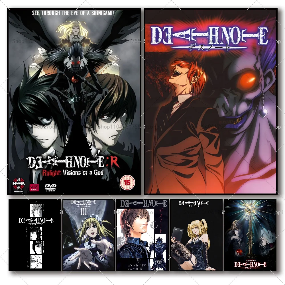 1PC Anime Death Note DN L Poster Self-adhesive Art Waterproof Paper Sticker Coffee House Bar Room Wall Decor