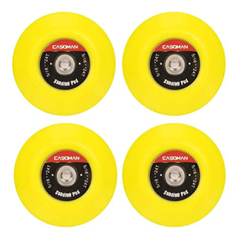 

3-Inch Dual-Action Hook and Loop Fastener Flexible Backing Plate 3"/ 75mm Polishing Pad with 5/16"-24 Threads 4 PCS Set