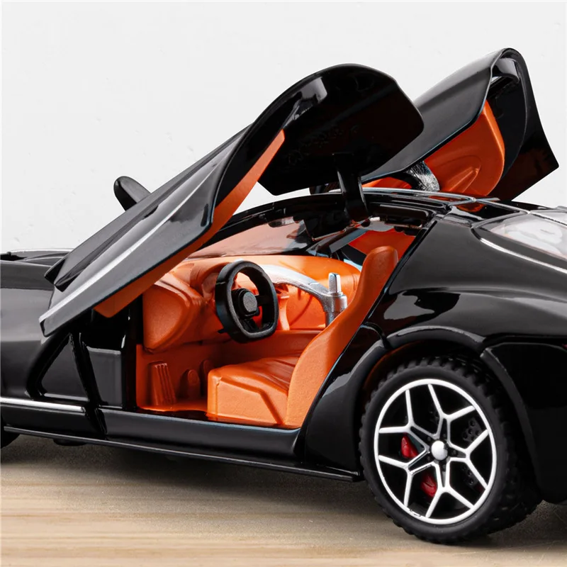 1:32 アトランティック合金スポーツカーモデルダイキャストメタルレーシング車両カーモデルサウンドとライトシミュレーションコレクション子供のおもちゃギフト