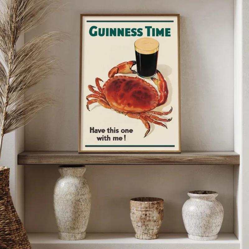 Guinness Vintage Funny Ad Poster Christmas Retro Humor Food Animal Advertisement Canvas Art Painting Wall Living Room Home Decor