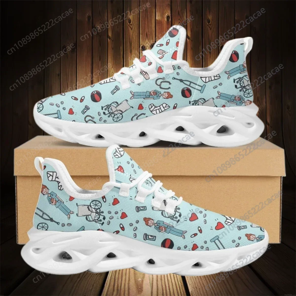 

2024 Lace-up Sneakers Nurse Surgical Shoes Casual Flat Shoes Hospital Working Outdoor Non-Slip Walking Shoes Tennis