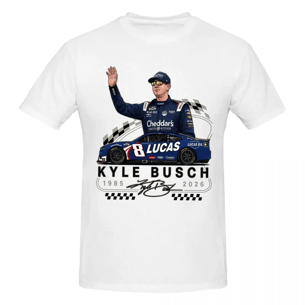 Kyle Busch 18 Racing Rowdy RIP Cute T Shirts Graphic Y2K Pops Tees Men Women T Shirt Clothing