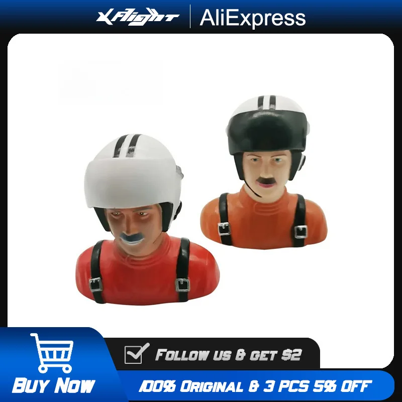 

XFlight Scale Civil Pilot Figure with Helmet Red Blue Army Green Orange for RC Airplane Helicopter, Hobby Model Toy Accessories