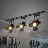 Modern Rail Track Light E27 Vintage Industrial Loft Ceiling Lamp Retro Black Lighting Fixture For Bar Restaurant Clothing Store