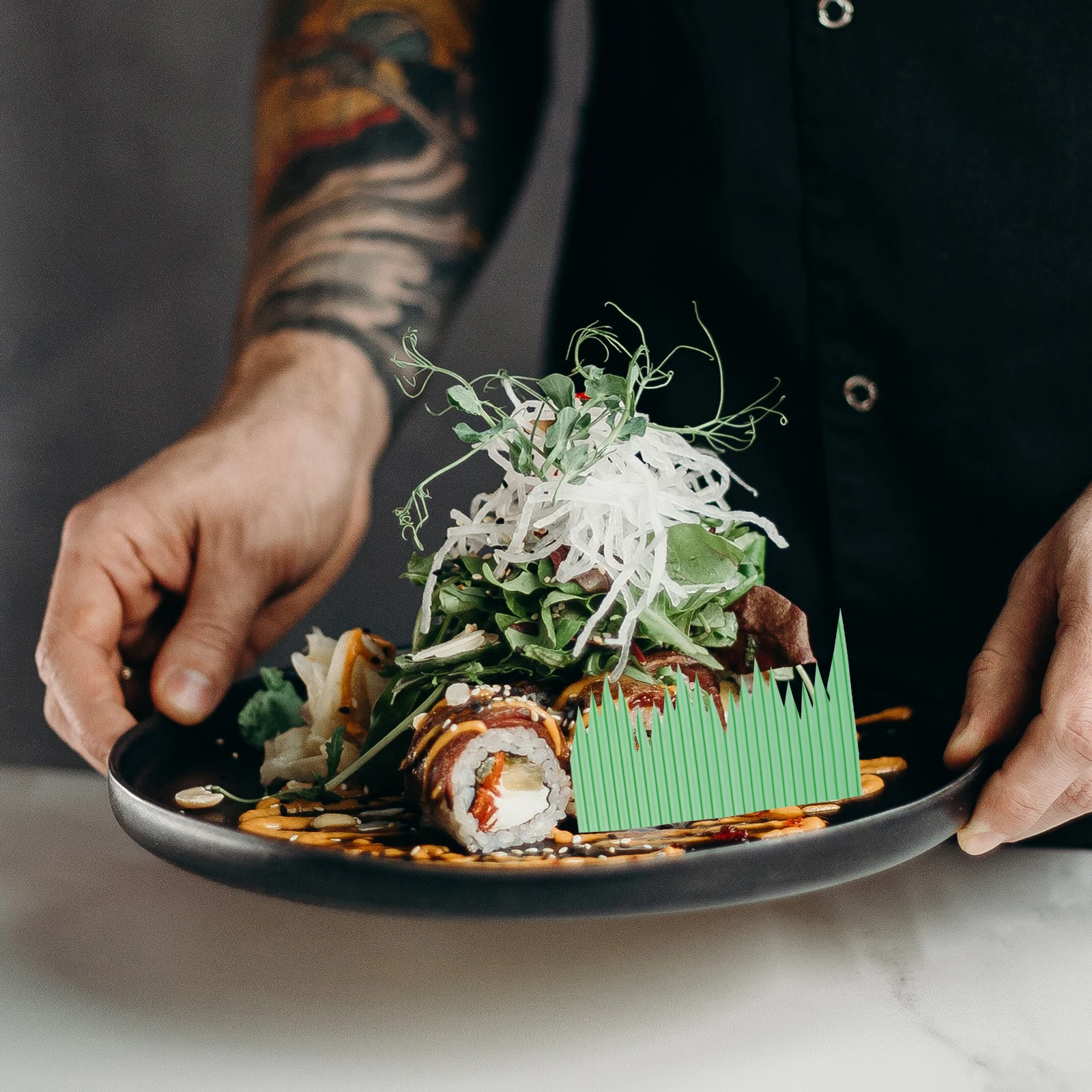 

1000Pcs Sushi Plate Decor High-Quality Resin Leaf Adornment for Japanese Restaurant Home Use Realistic Modeling Easy to Clean