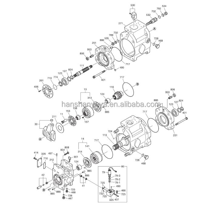 Factory directly Doosan Daewoo DX260LC-9C 400914-00088 400914-00088A excavator parts hydraulic main pump