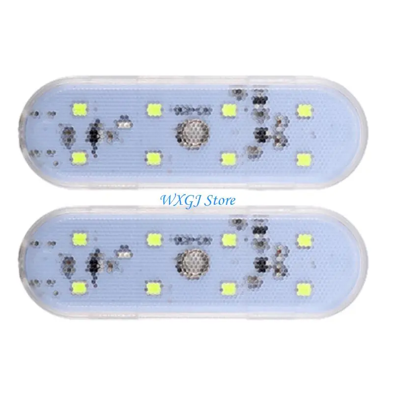 

37JE 1 Pair Car Interior Lights 8 LEDs Wireless Touch Light USB Rechargeable Ceiling Lights Sticker Lighting