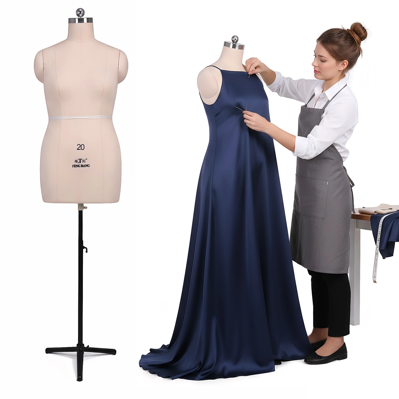 

Female Half Body Sewing Mannequin Body Height Adjustable Mannequin Display Stand with Metal Stand for Market Shop Window Display