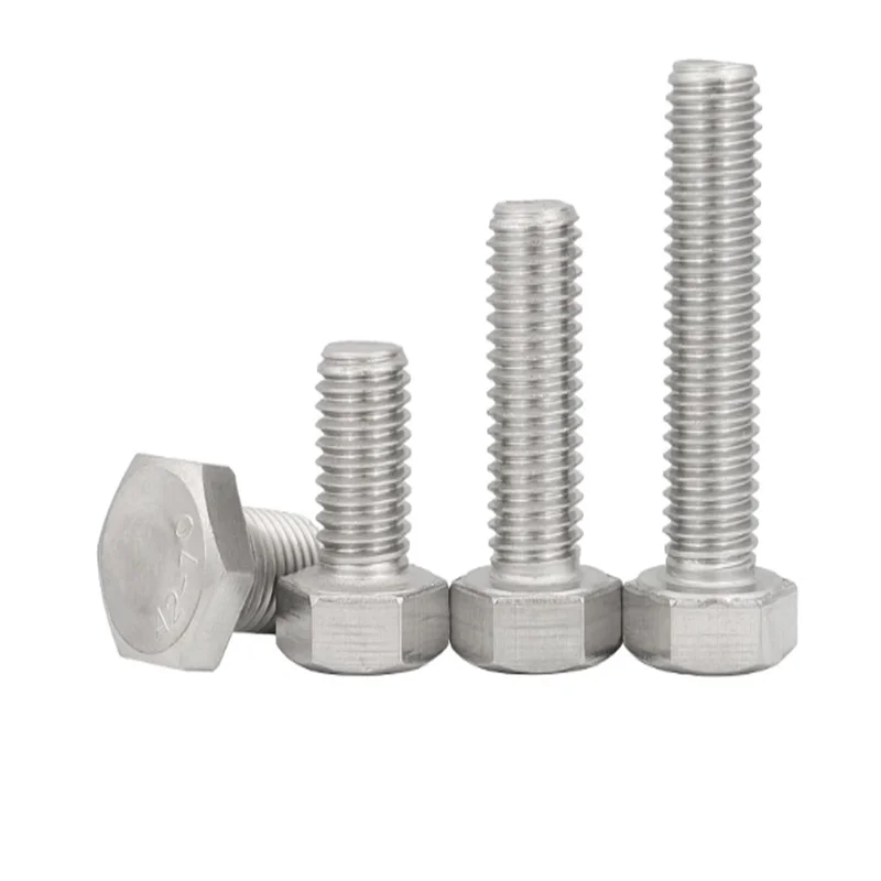 10pc M3 M4 M5 M6 M8 A2 304 ze stali nierdzewnej metryczne gwintowane Din933 zewnętrzne Hex nakrętka z łbem sześciokątnym śruba średnica gwintu 3/4/5/6mm — zdjęcie 4