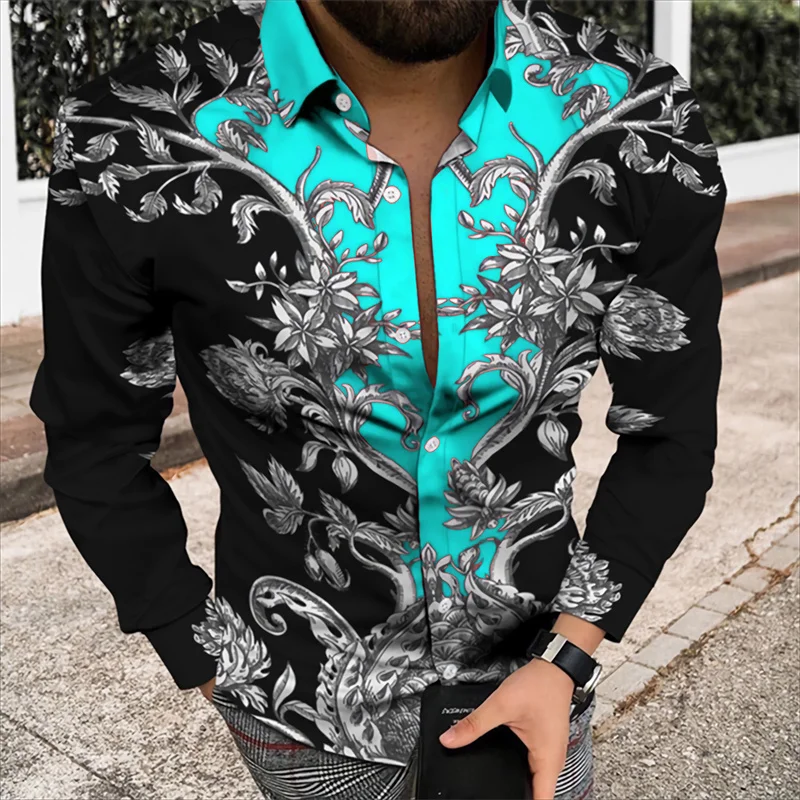 2023 Spring and Autumn Men\'s Luxury Top Men\'s Clothing HD Patterns High Quality Soft and Comfortable Suit Shirts Party Party