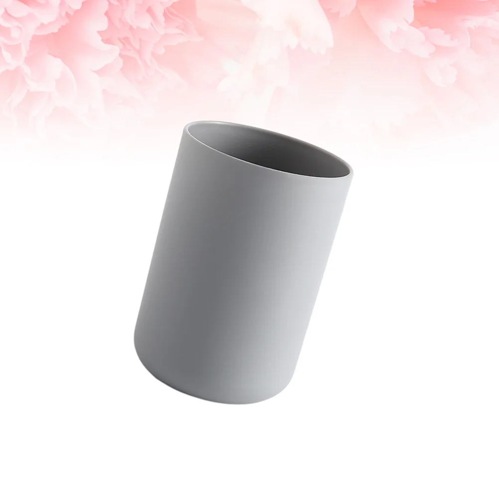 

5pcs Tooth Brushing Cup Grey Lightweight Bathroom Accessories For Couples Portable Mouthwash Tumbler Drinking Cup