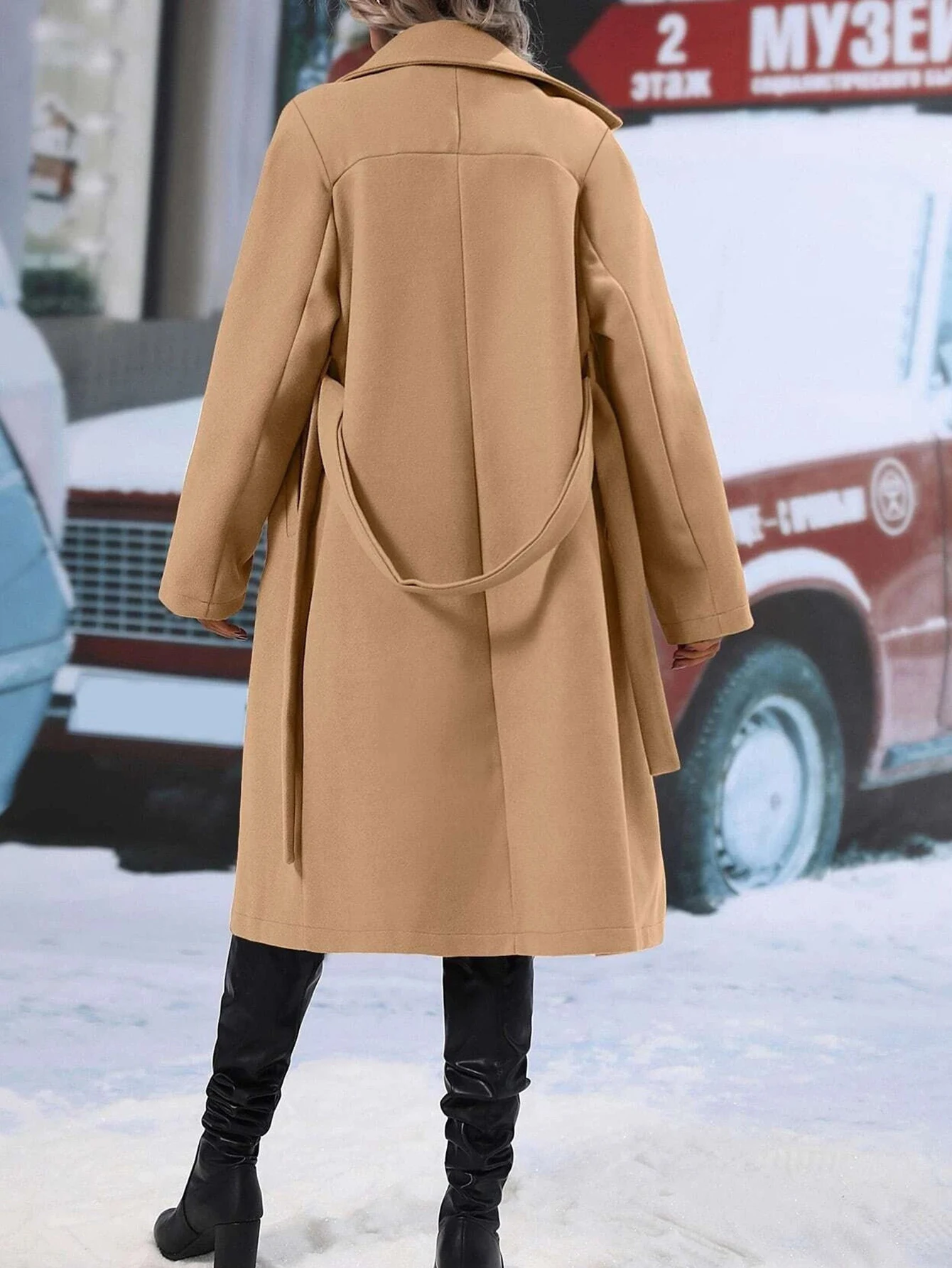 レディース 2025 ファッション オールシーズン コート 長袖 オープンフロント 無地 膝下丈 デイリー レギュラーフィット コート