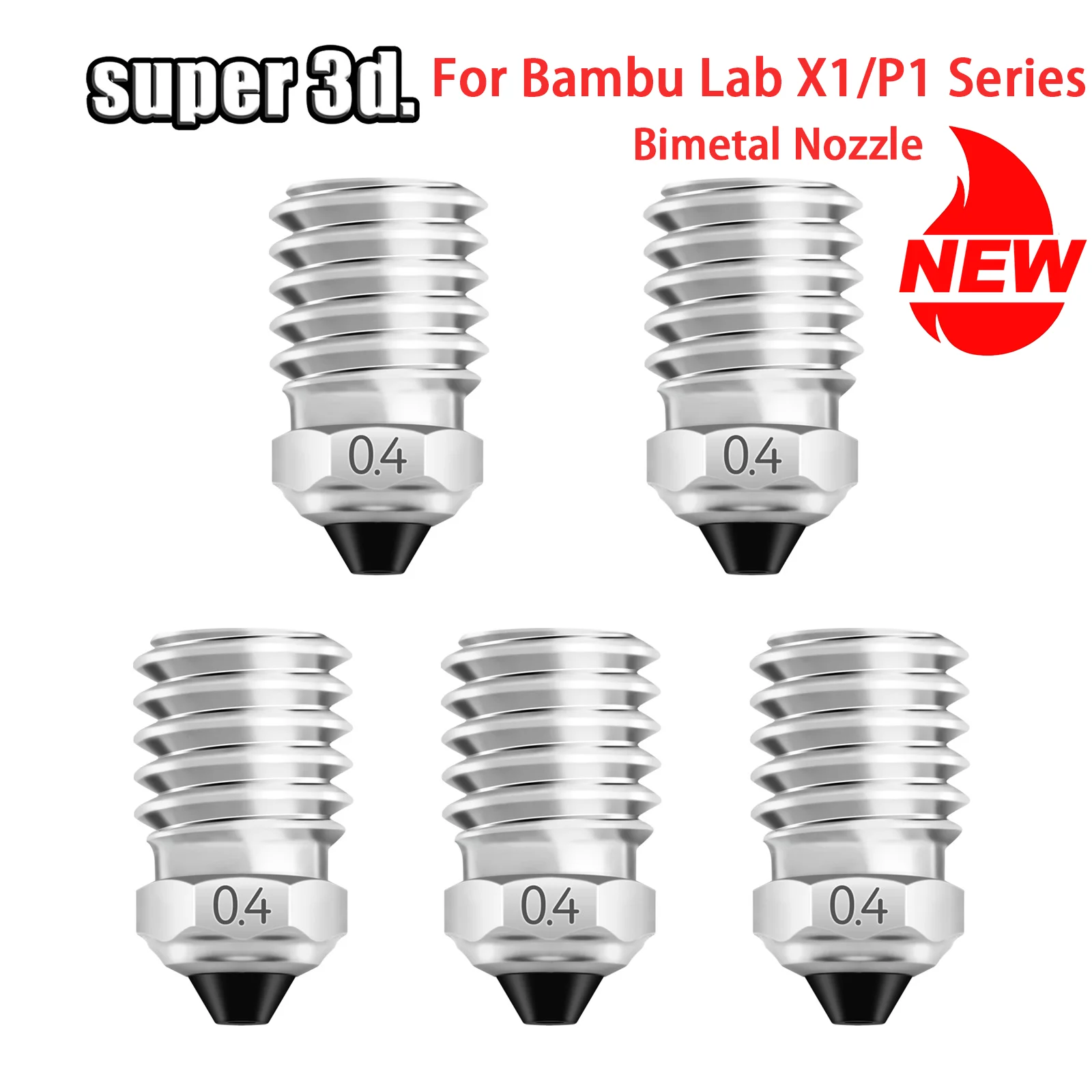 Für Bambu Lab Düse P1s Bimetall Düse 0,4 0,6 0,8mm Bambulab X1c Düse P1p Bambulabs X1 Carbon Düsen für Bambulab Hotend
