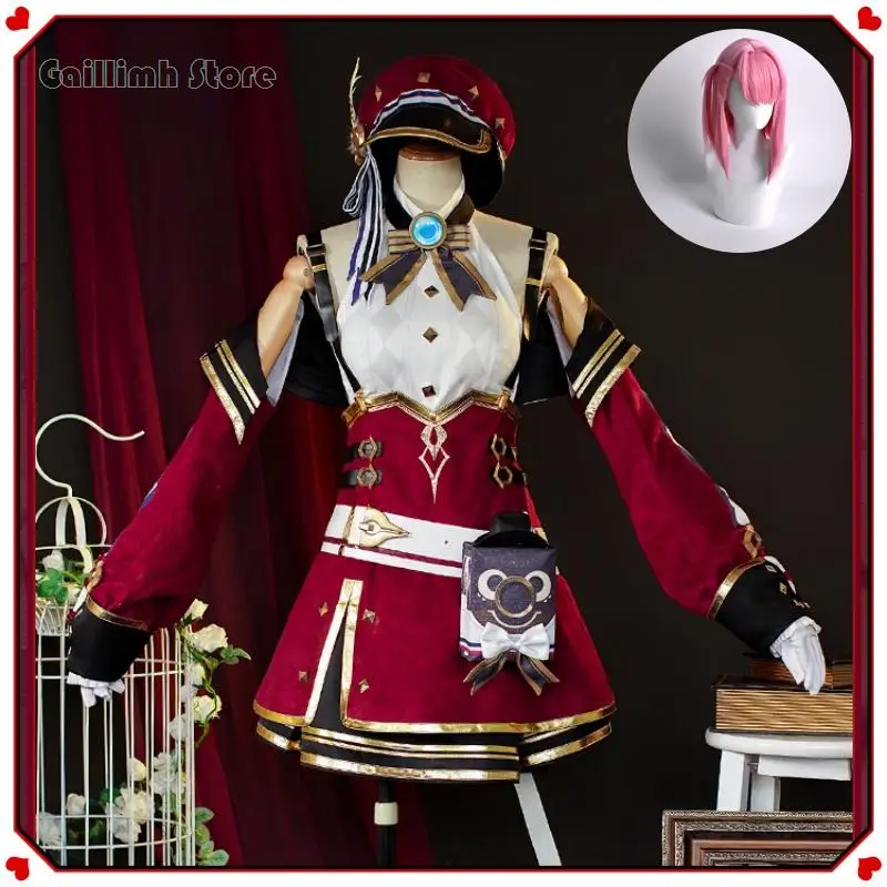 Game Genshin Impact Charlotte Cosplay Costume Full Set Halloween Carnival Costumes Fontaine Newspaper Halloween Party