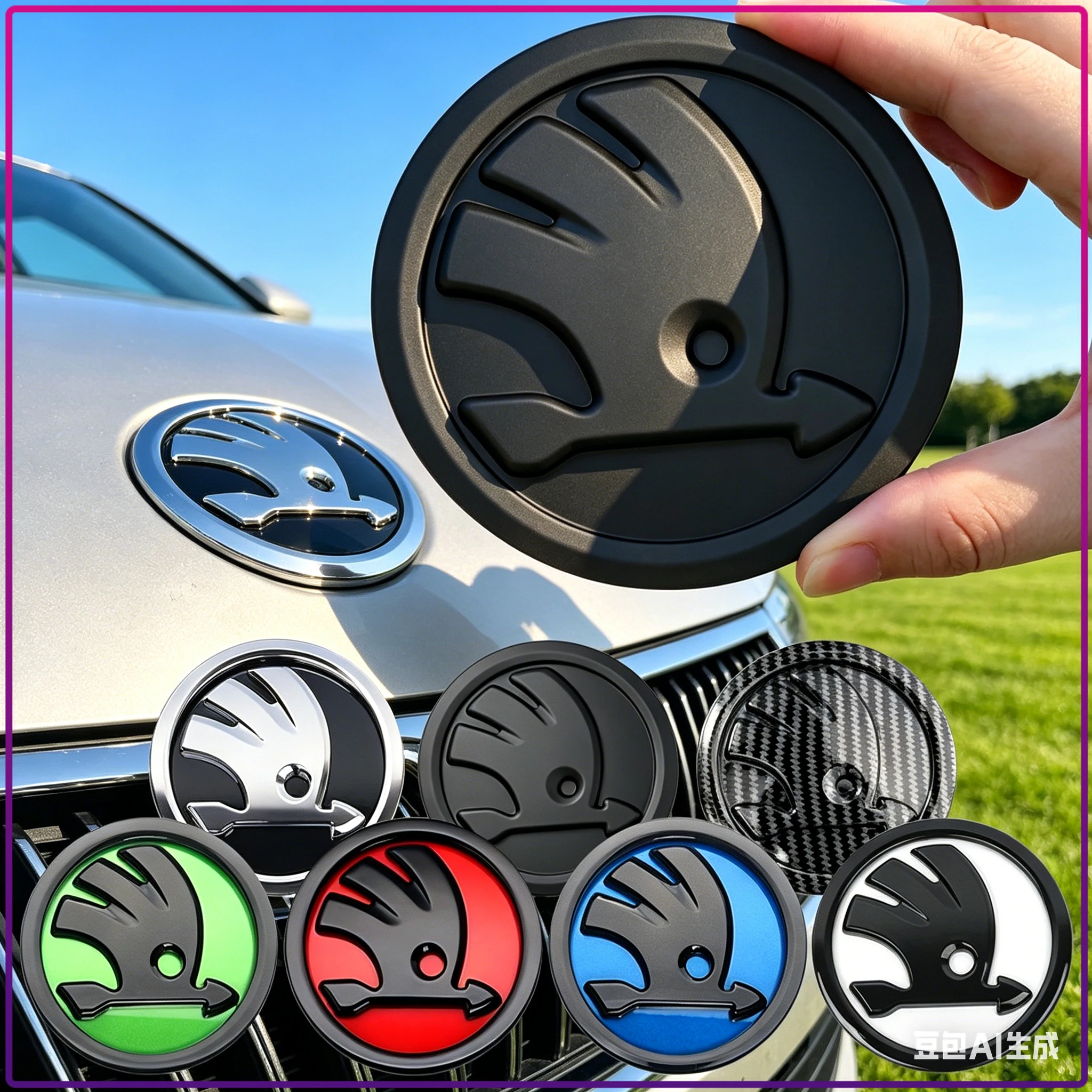 1Pcs 80/90/100MM Car Logo Front Hood Rear Trunk Emblem Styling For Skoda Octavia MK2 MK3 2 3 A7 Fabia Karoq Kodiaq Superb Rapid