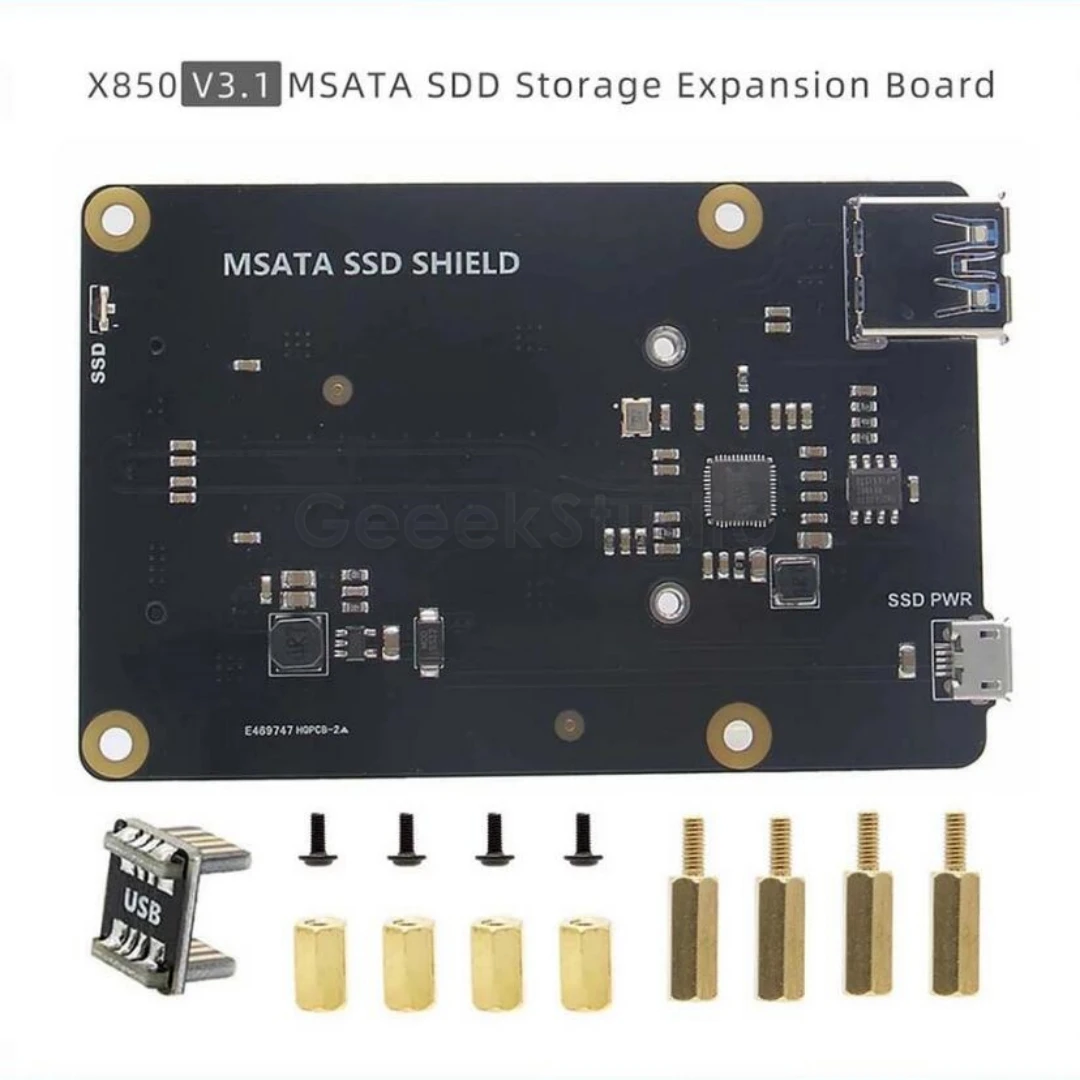 

X850 V3.1 mSATA SSD USB 3.0 Storage Module Expansion Board for Raspberry Pi 3B+ (Plus) /3B