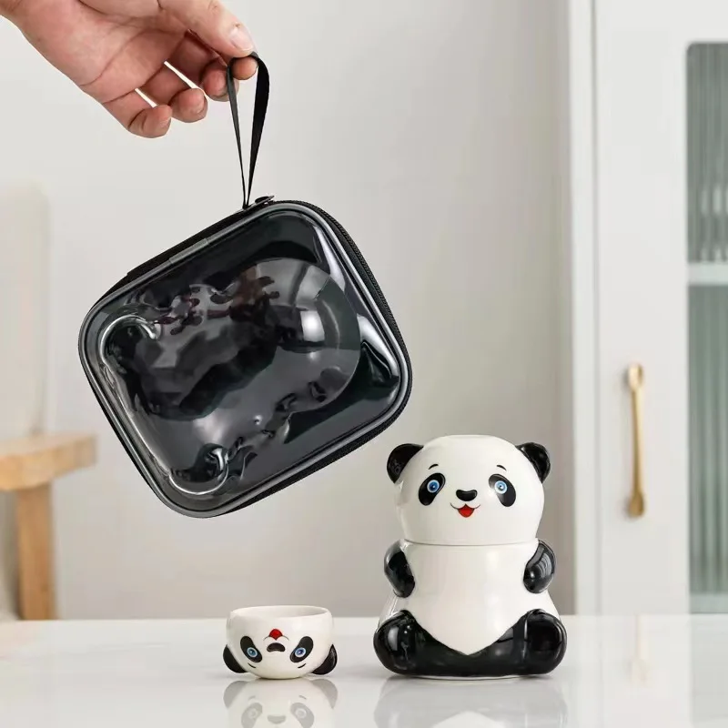 

Ceramic Kung Fu Tea Set Creative Business Gift One Pot Two Cup Cute Panda Set