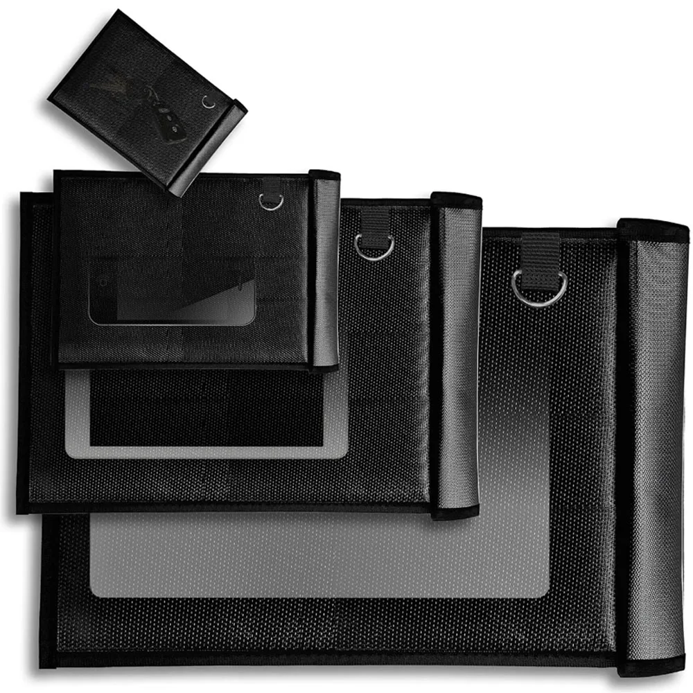 4 Sizes Phone Faraday Bags RFID Blocking Key Fob Protector Anti-Theft Pouch Waterproof & Fireproof Faraday Bag