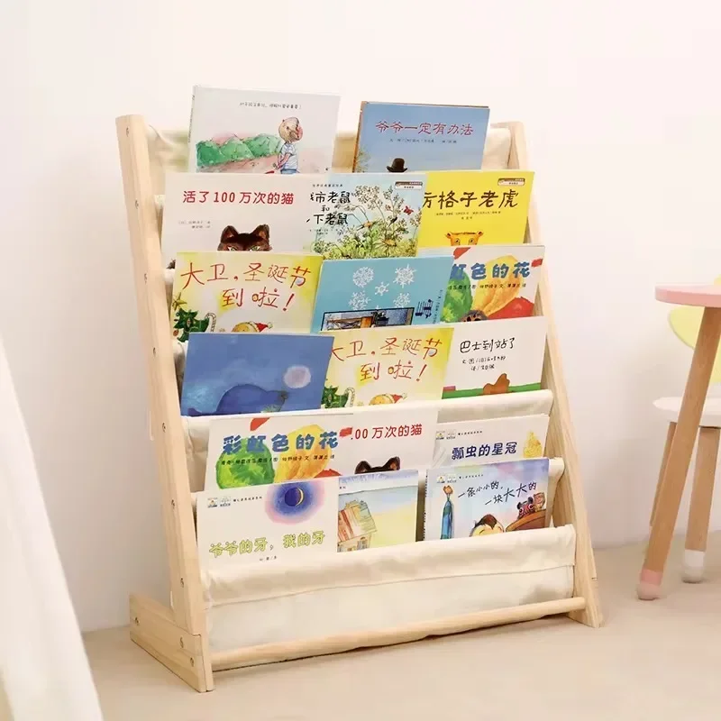 Wooden Cloth Bookcase Shelf Bookshelf Children Bedroom Furniture Cabinet Modern Preschool  School